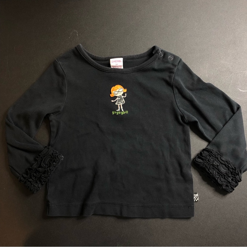 Gymboree Mod Zebra embroidered go-go-girl top size 2T; vintage